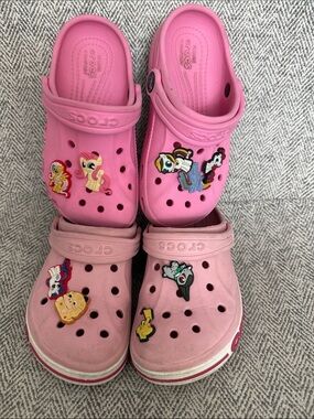 CROCS Kids Pink Character Jibbitz Sandals - Pair of Pink Clogs